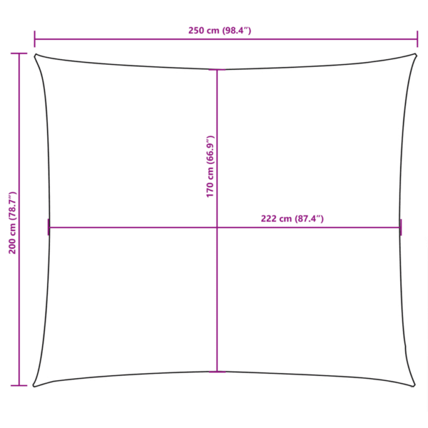 Veekindel ristkülikukujuline päikesepuri, oxford-kangas, pruunikashall, 2 x 2,5 m – 10