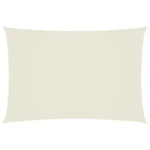 Veekindel ristkülikukujuline päikesepuri oxford-kangast, kreemjasvalge, 2,5 x 4,5 m