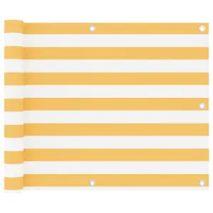 Veekindel rõdukate privaatsuseks, valge-kollane, 75 x 300 cm