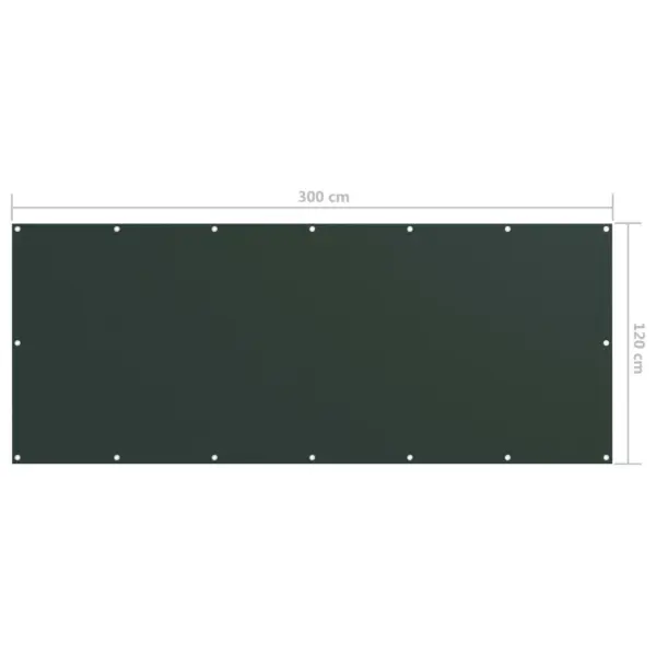 Veekindel rõdusirm privaatsuse kaitseks, tumeroheline oxford-kangas, 120 x 300 cm – 5