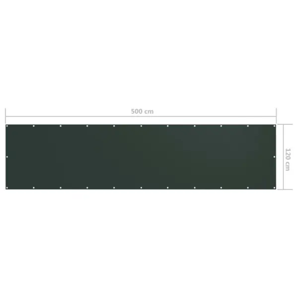 Veekindel rõdusirm UV-kaitsega, tumeroheline oxford-kangas, 120 x 500 cm – 5