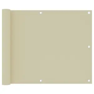 Veekindel rõdusirm UV-kaitsega, kreemjasvalge, PU-kattega oxford-kangas, 75 x 300 cm