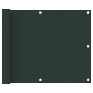 Veekindel rõdusirm privaatsuseks, tumeroheline, 75 x 400 cm, PU-kattega oxford-kangas