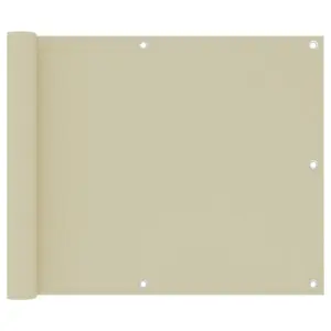 Veekindel rõdusirm UV-kaitsega, kreemjasvalge, 75 x 500 cm, PU-kattega oxford-kangas