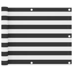 Rõdusirm privaatsuseks, veekindel antratsiithall-valge oxford-kangas, 75 x 600 cm