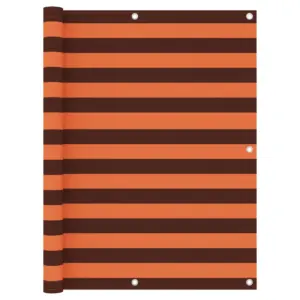 Veekindel rõdusirm UV-kaitsega, oranž-pruun triibuline, PU-kattega oxford-kangas, 120 x 300 cm