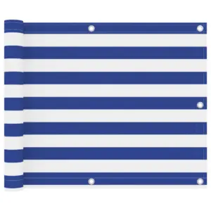 Veekindel rõdusirm UV-kaitsega, valge-sinine oxford-kangas, 75 x 500 cm