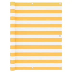 Veekindel rõdusirm privaatsuse loomiseks, valge-kollane, PU-kattega oxford-kangas, 120 x 300 cm