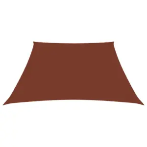 Veekindel trapetsikujuline päikesepuri terrakota, oxford-kangas, 2,4 x 3 m