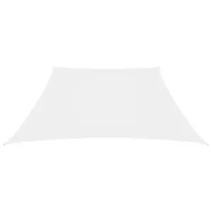 Veekindel trapetsikujuline päikesepuri valge, PU-kattega oxford-kangas, 2/4 x 3 m
