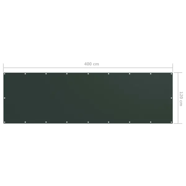 Veekindel rõdusirm UV-kaitsega, tumeroheline PU-kattega oxford-kangas, 120 x 400 cm – 5