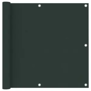 Veekindel rõdusirm privaatsuseks, tumeroheline, PU-kattega oxford-kangas, 90 x 600 cm