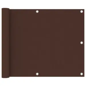 Veekindel rõdusirm privaatsuse tagamiseks, pruun oxford-kangas, 75 x 300 cm