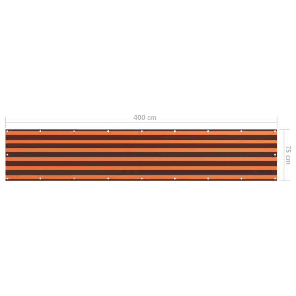 Veekindel rõdusirm UV-kaitsega, oranž-pruun oxford-kangas, 75 x 400 cm – 5