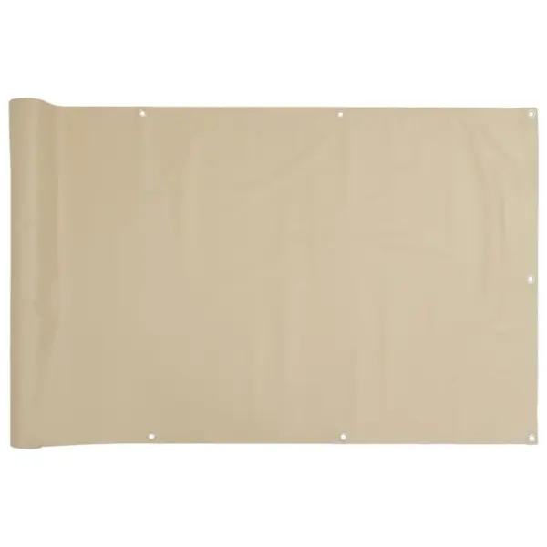 Veekindel rõdusirm privaatsuse tagamiseks, beež, 90 x 500 cm, PU-kattega oxford-kangas – 2