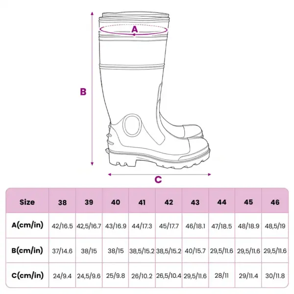 Veekindlad PVC kummikud, mustad, suurus 40, 38 cm – 9