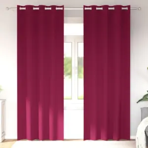 Pimendavad kardinad rõngastega, veinipunane polüester, 2 tk, 260 x 140 cm