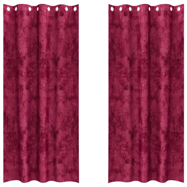 Sametkardinad 2 tk, veinipunane, 245 x 140 cm – 2