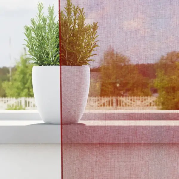 Poolläbipaistvad voile-kardinad vardataskuga, veinipunane, 2 tk, 140 x 245 cm – 3