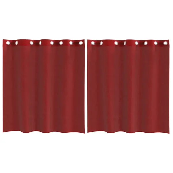 Poolläbipaistvad võrkkardinad rõngastega, 2 tk, veinipunane, 140 x 140 cm – 2