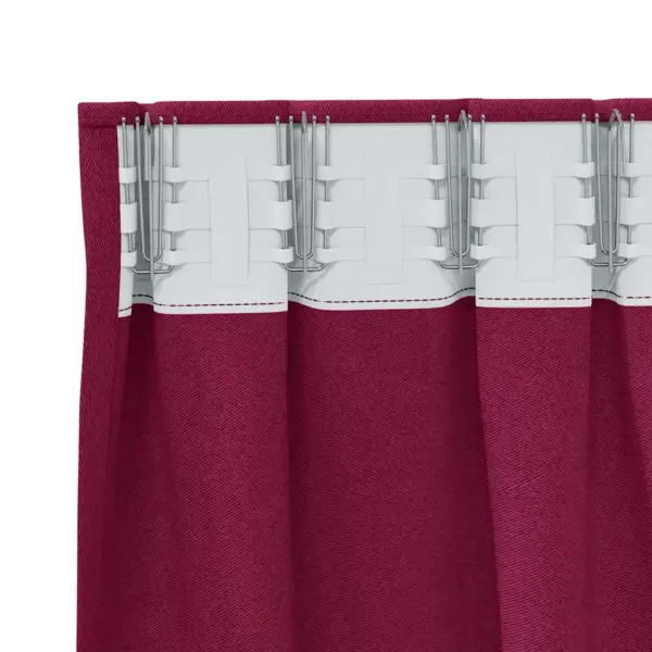 Pimendavad kardinad rõngastega, veinpunane polüester, 2 tk, 225 x 140 cm – 5