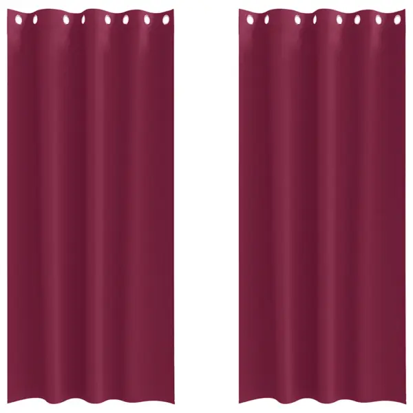 Pimendavad rõngaskardinad, veinpunane polüester, 2 tk, 225 x 140 cm – 2