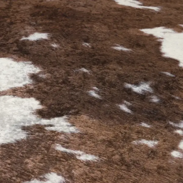 Pestav veisenaha mustriga vaip, pruun ja valge, pehme samet, libisemisvastane põhi, 120 x 170 cm – 7