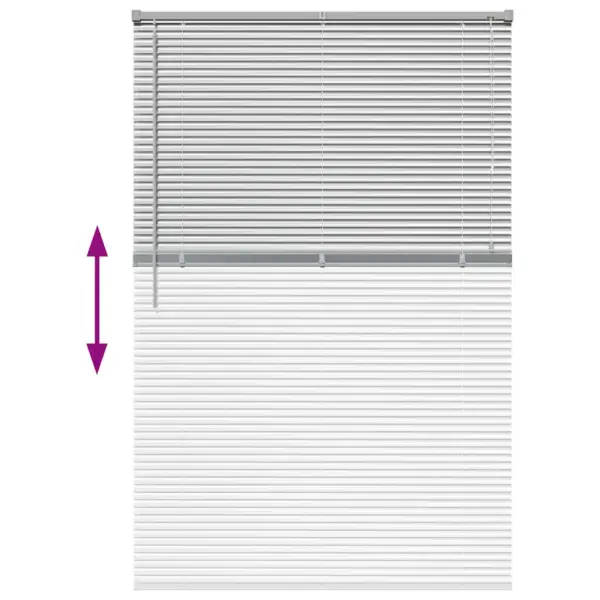 Hõbedane Veneetsia alumiiniumruloo, 175 x 120 cm, siseruumidesse – 12