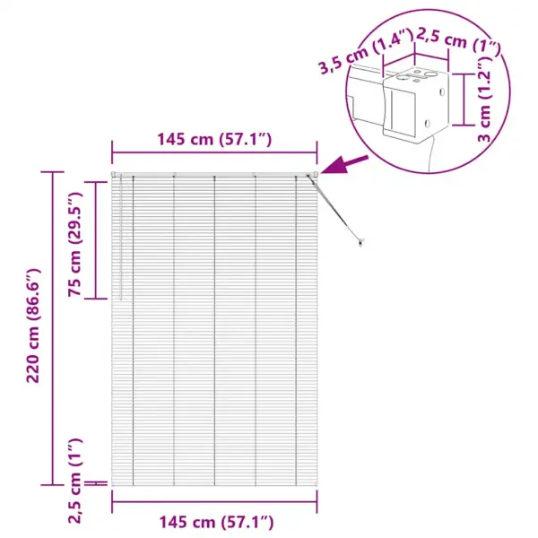 Veneetsia ribakardinad valguse ja privaatsuse reguleerimiseks, must alumiinium, 220 x 145 cm – 13