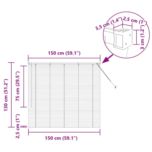 Valge alumiiniumist Veneetsia ruloo, 130 x 150 cm – 13