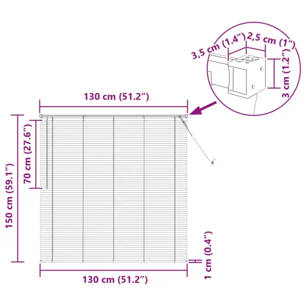 Reguleeritav Veneetsia ruloo, helepruun mustriga PVC, 150 x 130 cm – 10
