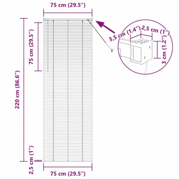 Veneetsia ruloo hõbedane alumiinium, 220 x 75 cm – 13