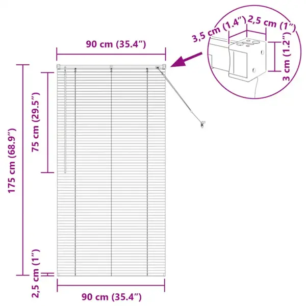 Veneetsia ruloo, must alumiinium, 175 x 90 cm – 13