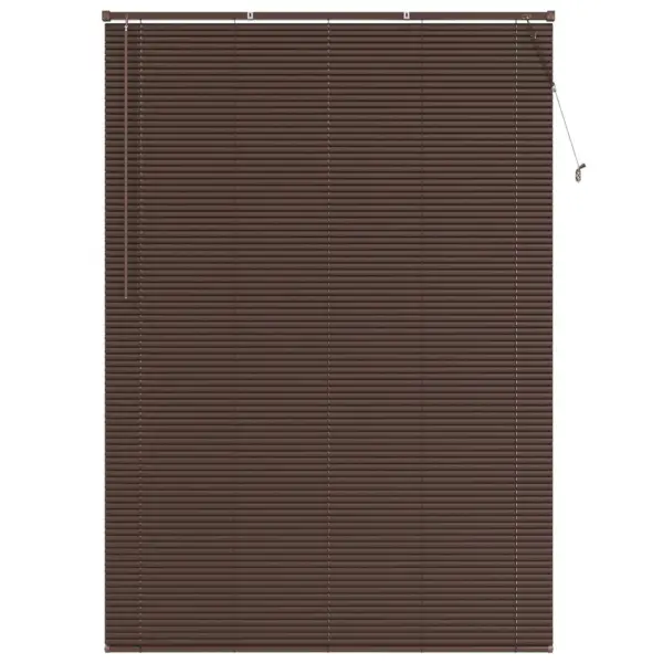 Veneetsia ruloo valguse ja privaatsuse reguleerimiseks, tumepruun mustriga PVC, 213 x 140 cm – 2