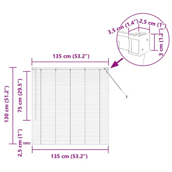 Veneetsia ruloo tumehall alumiinium 130 x 135 cm – 13
