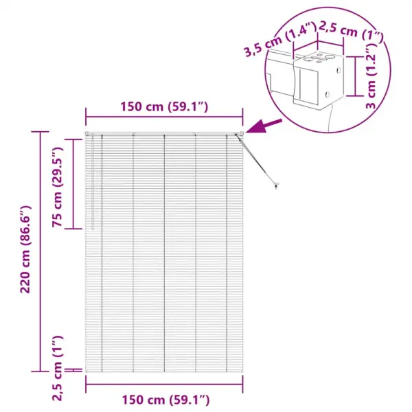 Veneetsia ruloo, tumehall alumiinium, 220 x 150 cm – 13