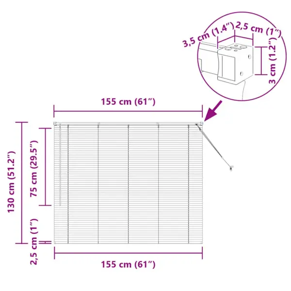 Veneetsia ruloo, valge alumiinium, 130 x 155 cm - 13