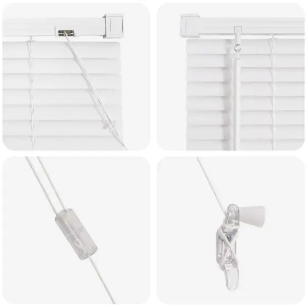 Veneetsia ruloo, reguleeritav, valge PVC, 213 x 130 cm – 7