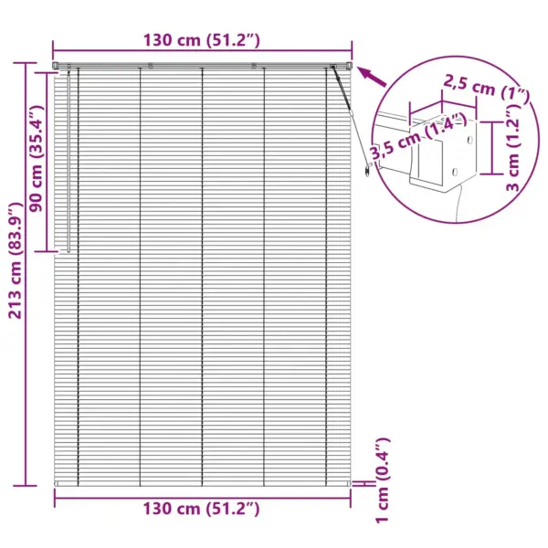 Veneetsia ruloo, reguleeritav, valge PVC, 213 x 130 cm – 10