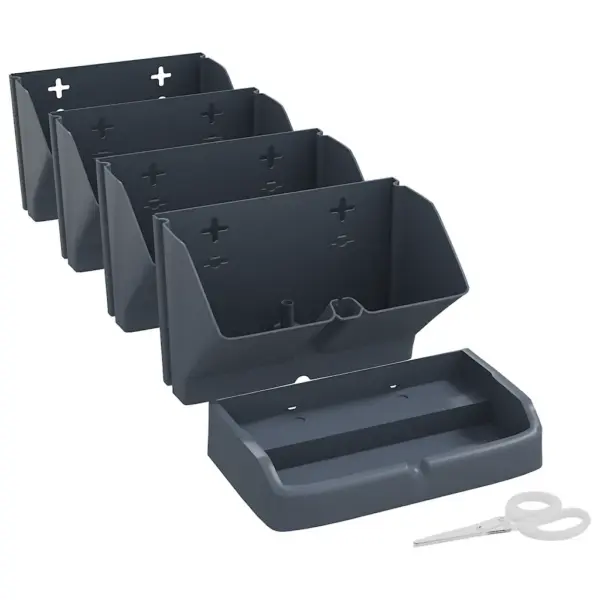 Vertikaalne taimekastide komplekt, 4 tk, antratsiithall polüpropüleen, 19,5 x 11 x 47,5 cm – 6