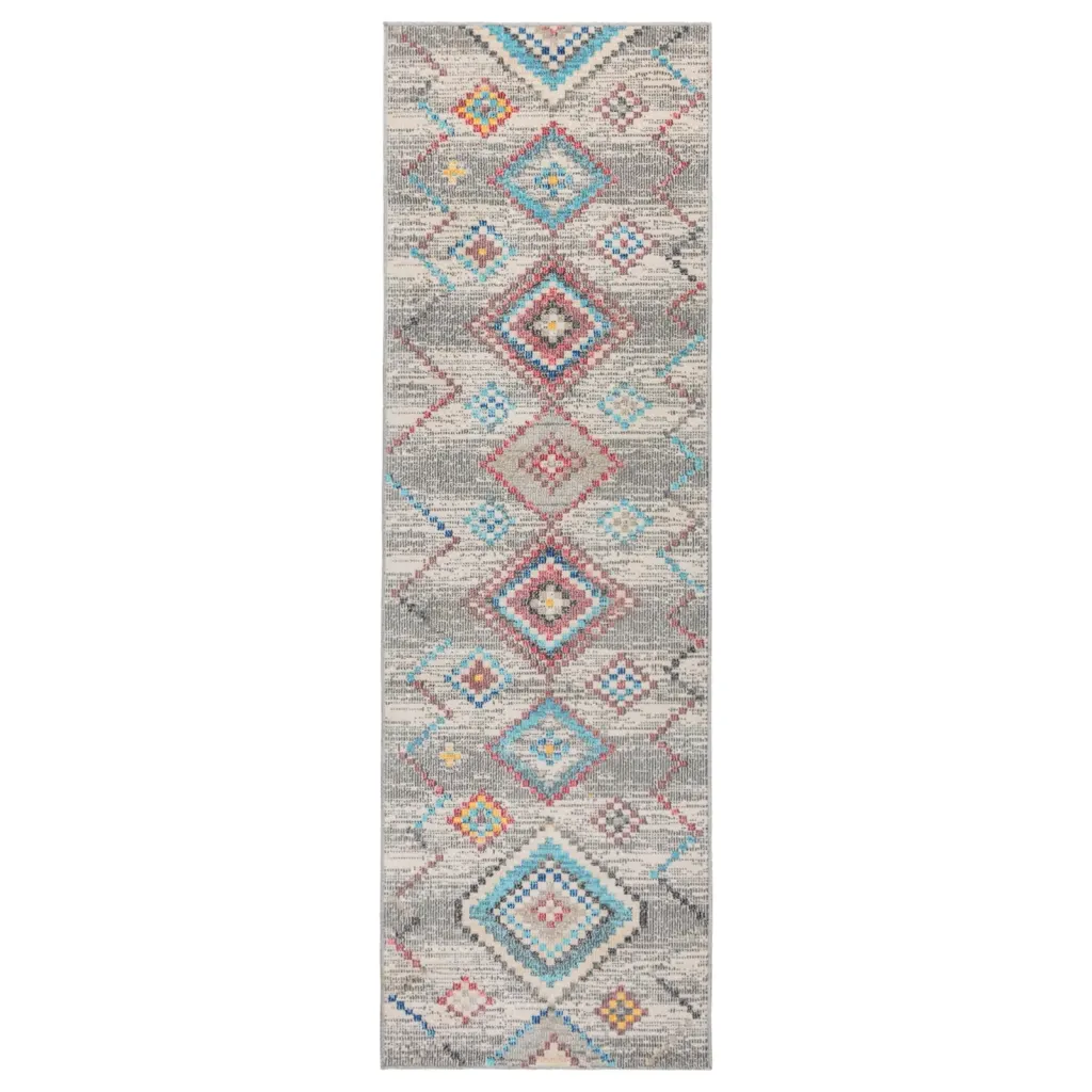 Vintage stiilis mitmevärviline vaip ARBIZU tuppa ja õue, veekindel polüpropüleen, 80 x 250 cm