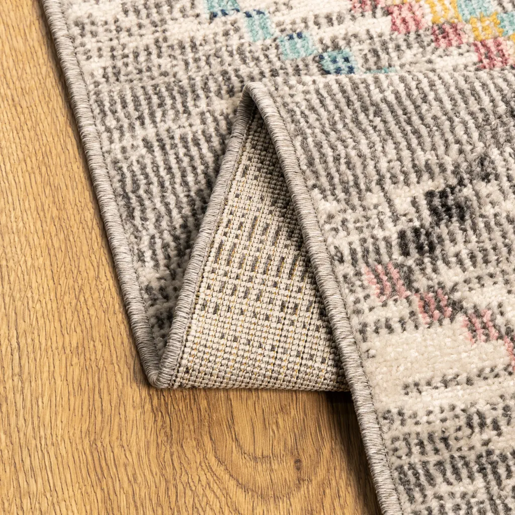 Vintage stiilis mitmevärviline vaip ARBIZU tuppa ja õue, veekindel polüpropüleen, 80 x 250 cm