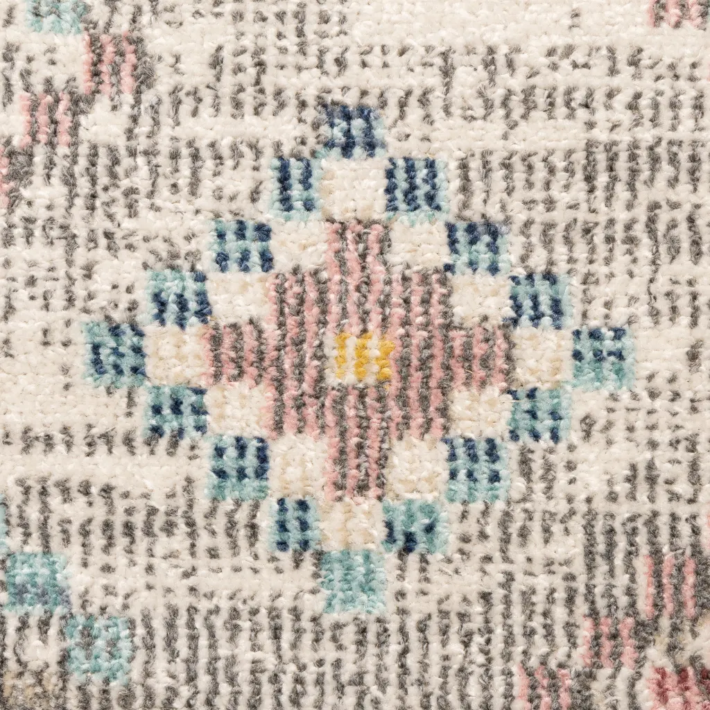 Vintage stiilis mitmevärviline vaip ARBIZU tuppa ja õue, veekindel polüpropüleen, 80 x 250 cm
