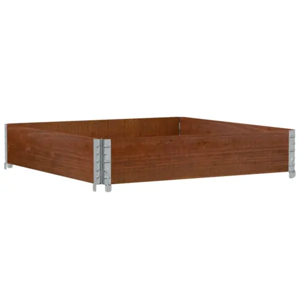 Virnastatav männipuidust aia taimekast, pruun, 100 x 100 x 21,5 cm – 2