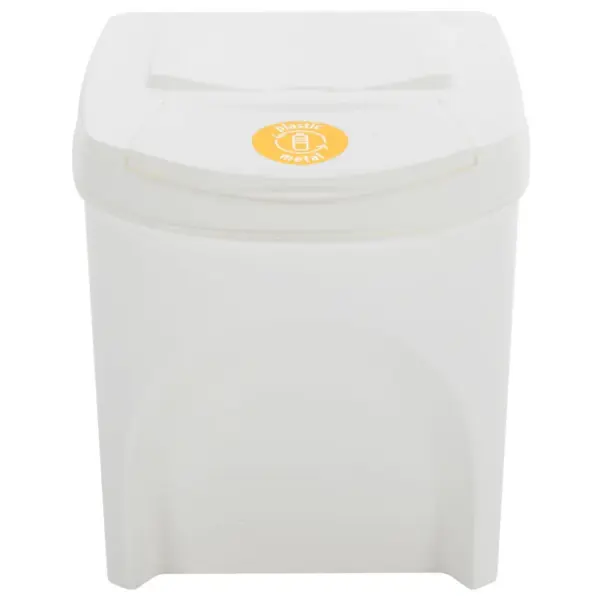 Virnastatavad prügikastid jäätmete sorteerimiseks, 4 tk, valge, 100 l, polüpropüleen – 5