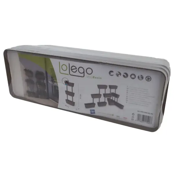 Virnastatav aia taimekastide süsteem terrassile, 2 komplekti, pruunikashall, 49 x 16 x 100 cm – 6