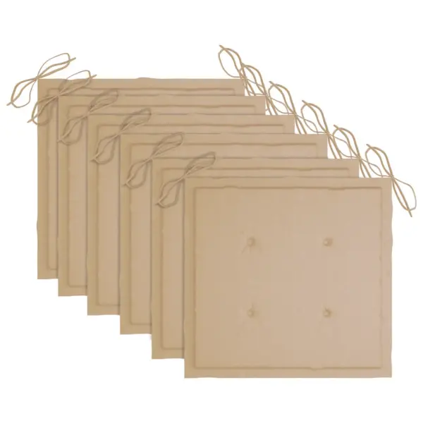 Virnastatavad tiigipuust aiatoolid käetugede ja beežide istmepatjadega, 6 tk – 7