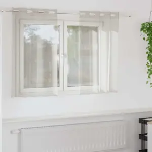 Läbipaistev voile kardinakomplekt, 2 tk, kreemjas polüester, 140 x 140 cm