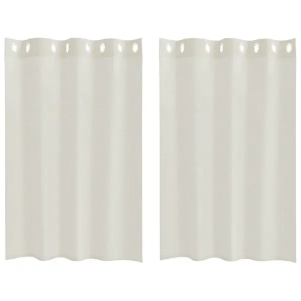 Läbipaistev voile kardinakomplekt, 2 tk, kreemjas polüester, 140 x 140 cm – 2