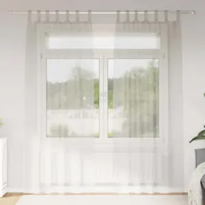 Õhukesed voile-kardinad, 2 tk, kreemjas polüester, 245 x 140 cm